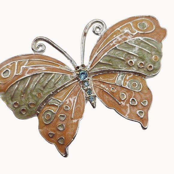 VTG Brooch 3PC Set Butterflies Spring Fairycore Whimsy Cute Floral Cottage Pins - Picture 3 of 11